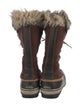 Sorel Suede Faux Fur Trim Lace-Up Boots