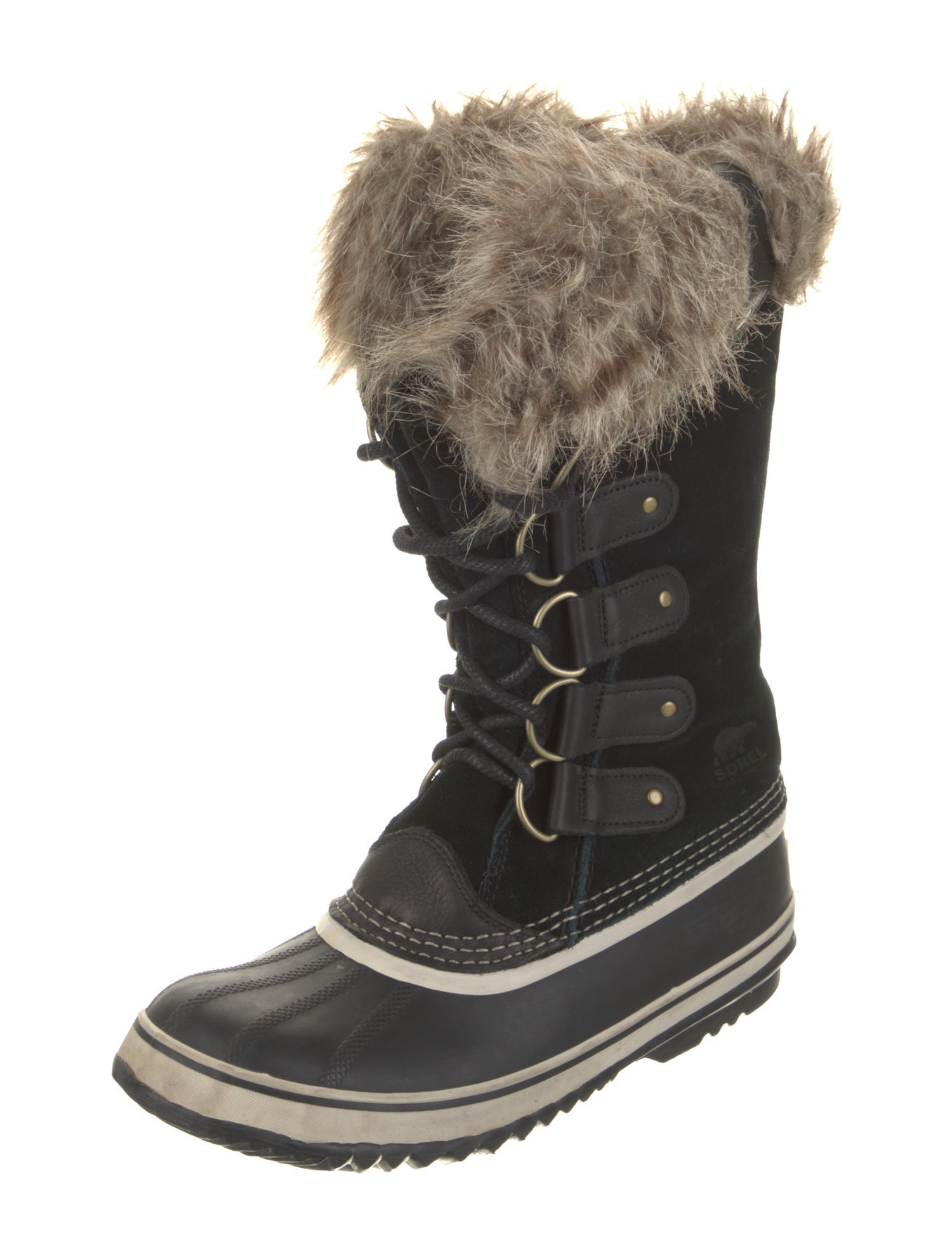 Sorel Suede Faux Fur Trim Lace-Up Boots