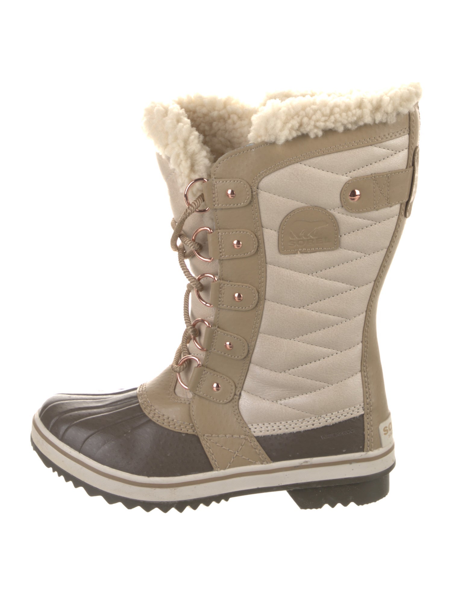Sorel Leather Colorblock Pattern Lace-Up Boots