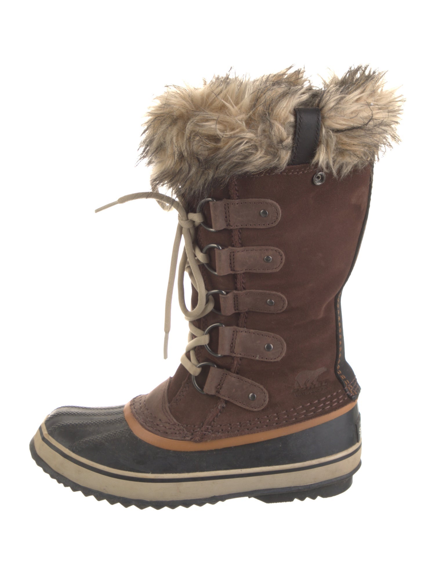 Sorel Suede Fur Trim Lace-Up Boots