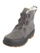 Sorel Suede Fur Trim Combat Boots