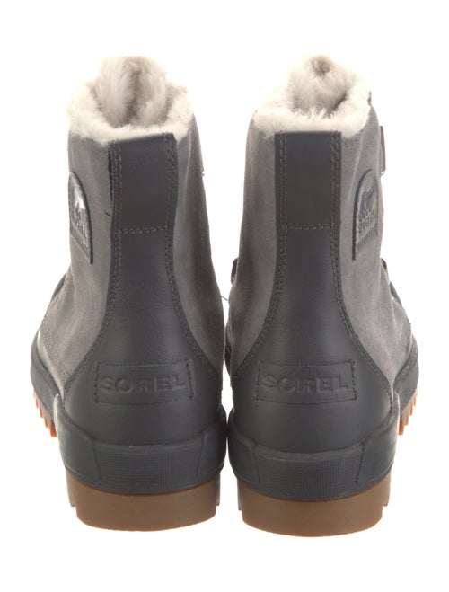 Sorel Suede Fur Trim Combat Boots