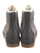 Sorel Suede Fur Trim Combat Boots