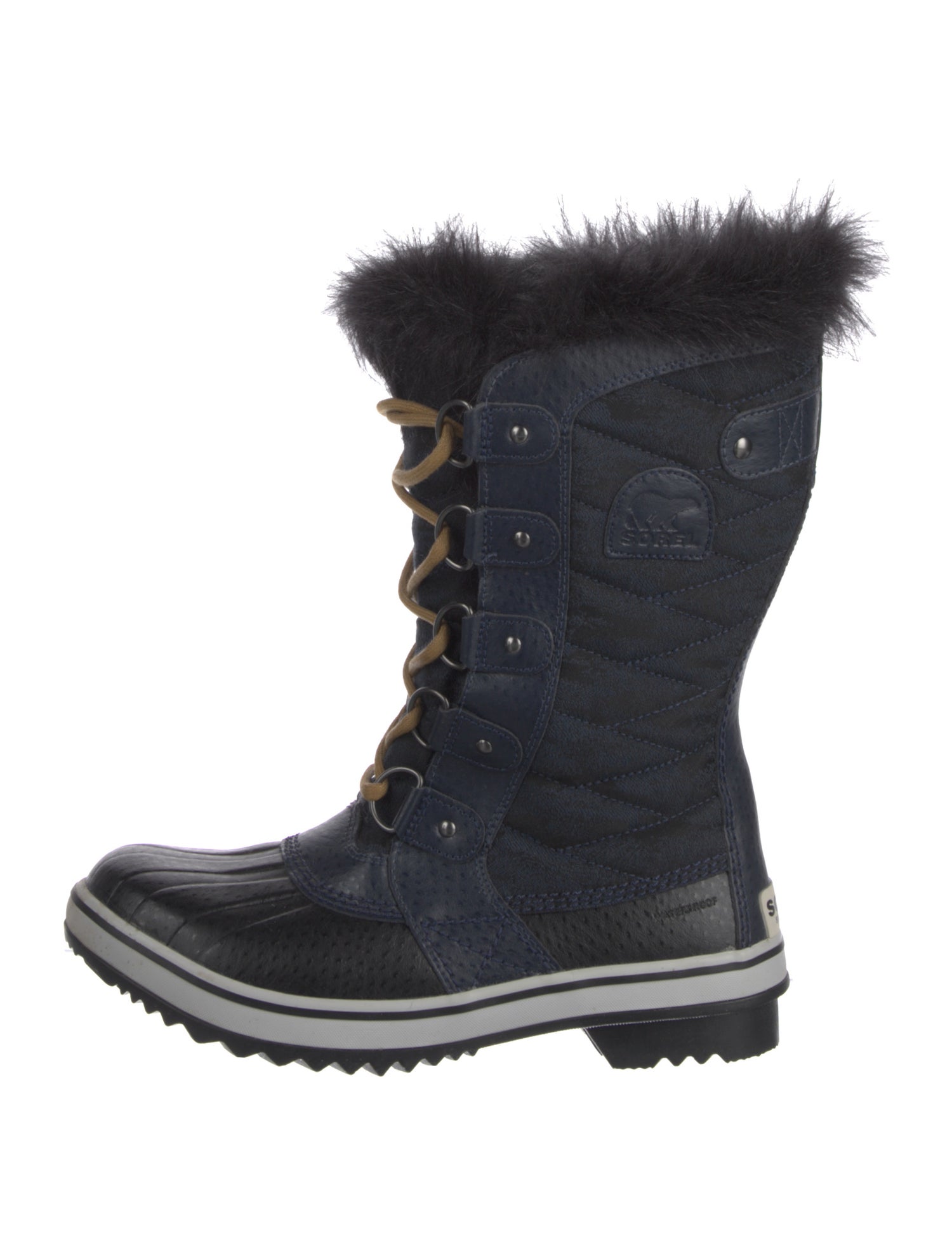 Sorel Leather Faux Fur Trim Lace-Up Boots