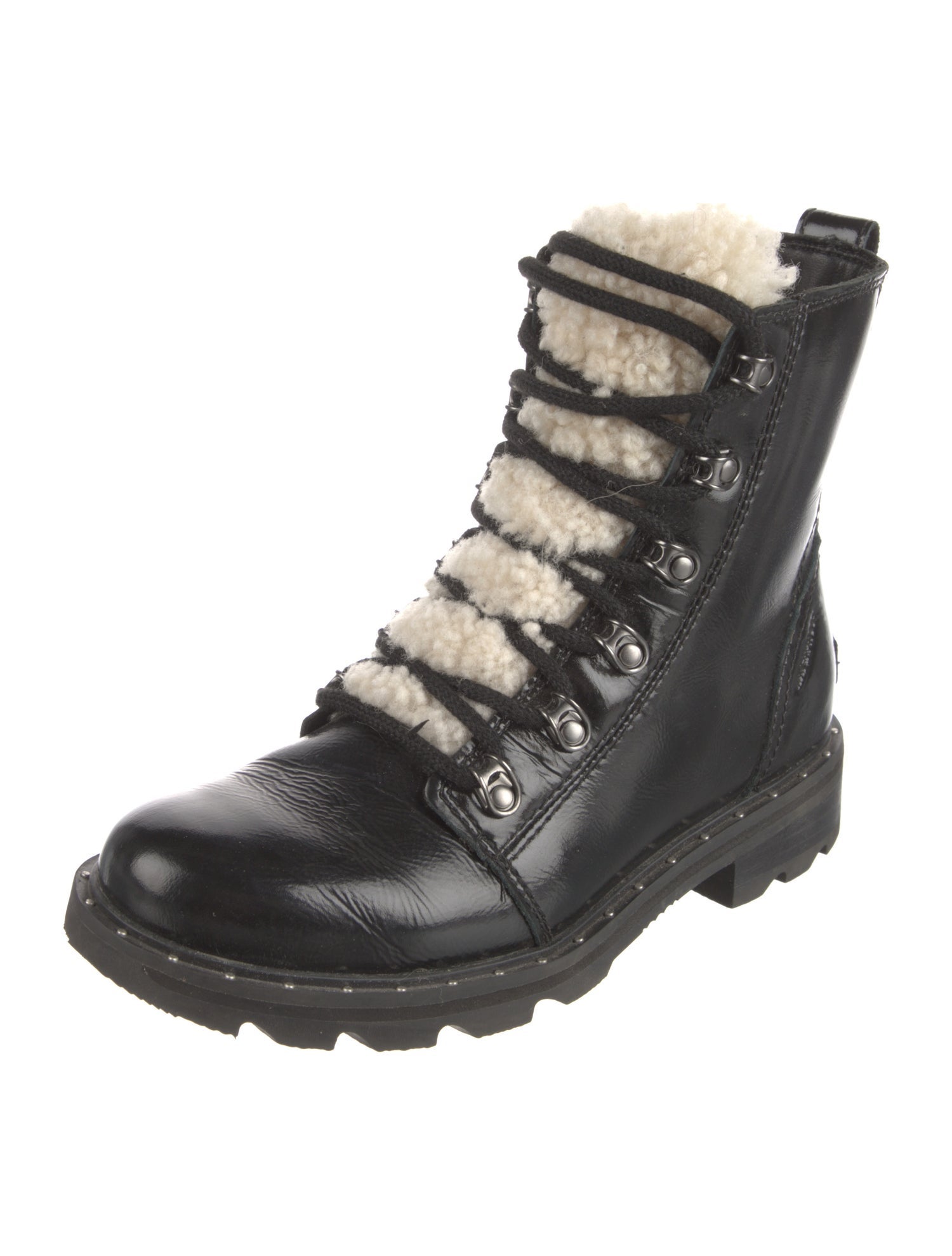 Sorel Leather Colorblock Pattern Combat Boots