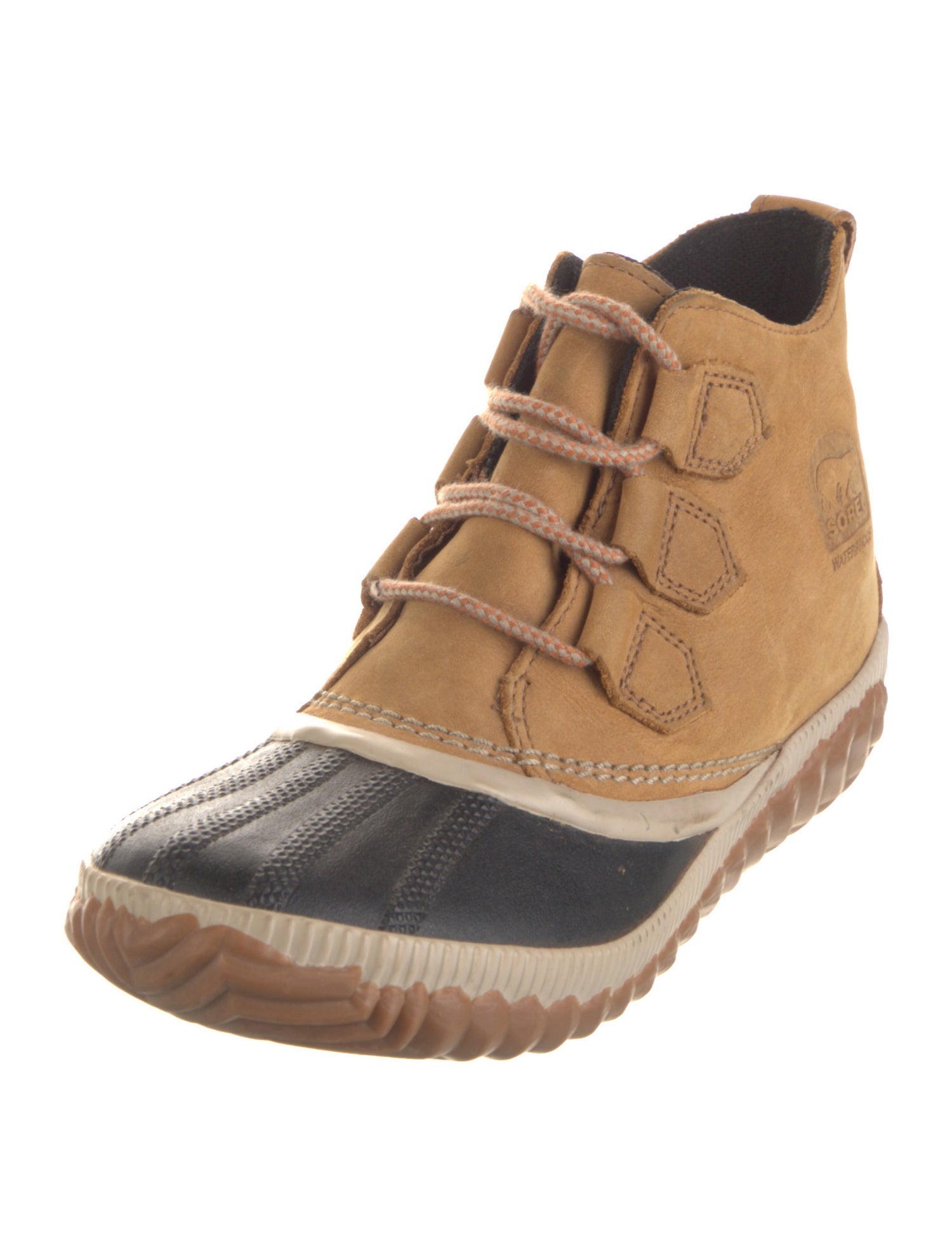 Sorel Nubuck Colorblock Pattern Lace-Up Boots