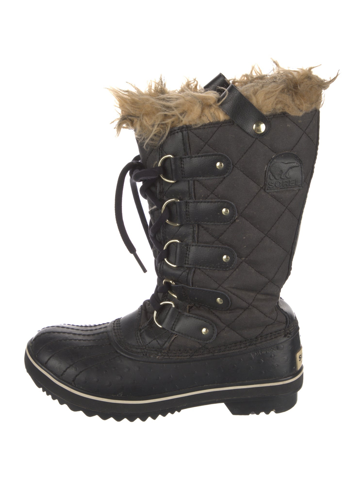 Sorel Leather Colorblock Pattern Lace-Up Boots