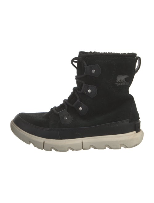 Sorel Suede Faux Fur Trim Lace-Up Boots