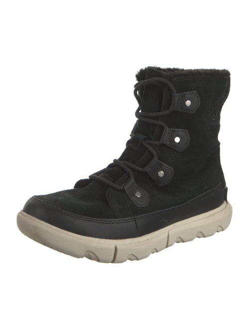Sorel Suede Faux Fur Trim Lace-Up Boots