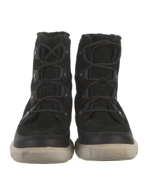 Sorel Suede Faux Fur Trim Lace-Up Boots