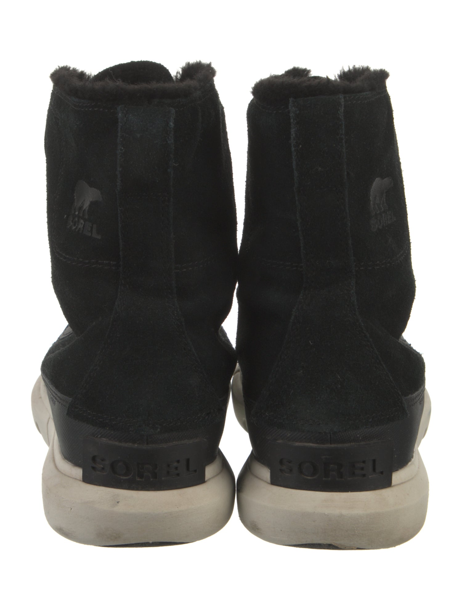 Sorel Suede Faux Fur Trim Lace-Up Boots