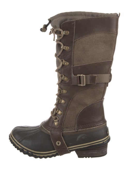 Sorel Suede Leather Trim Embellishment Lace-Up Boots