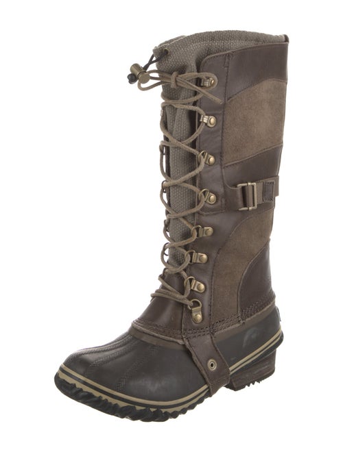 Sorel Suede Leather Trim Embellishment Lace-Up Boots