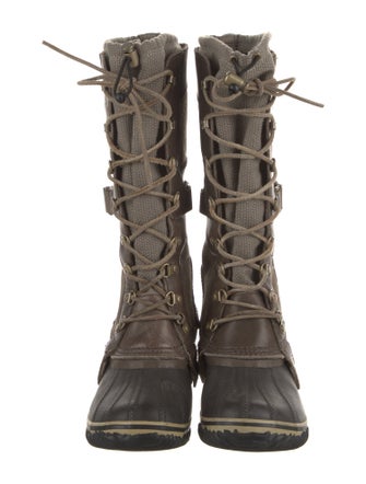 Sorel Suede Leather Trim Embellishment Lace-Up Boots