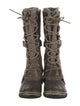 Sorel Suede Leather Trim Embellishment Lace-Up Boots