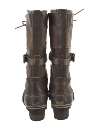 Sorel Suede Leather Trim Embellishment Lace-Up Boots