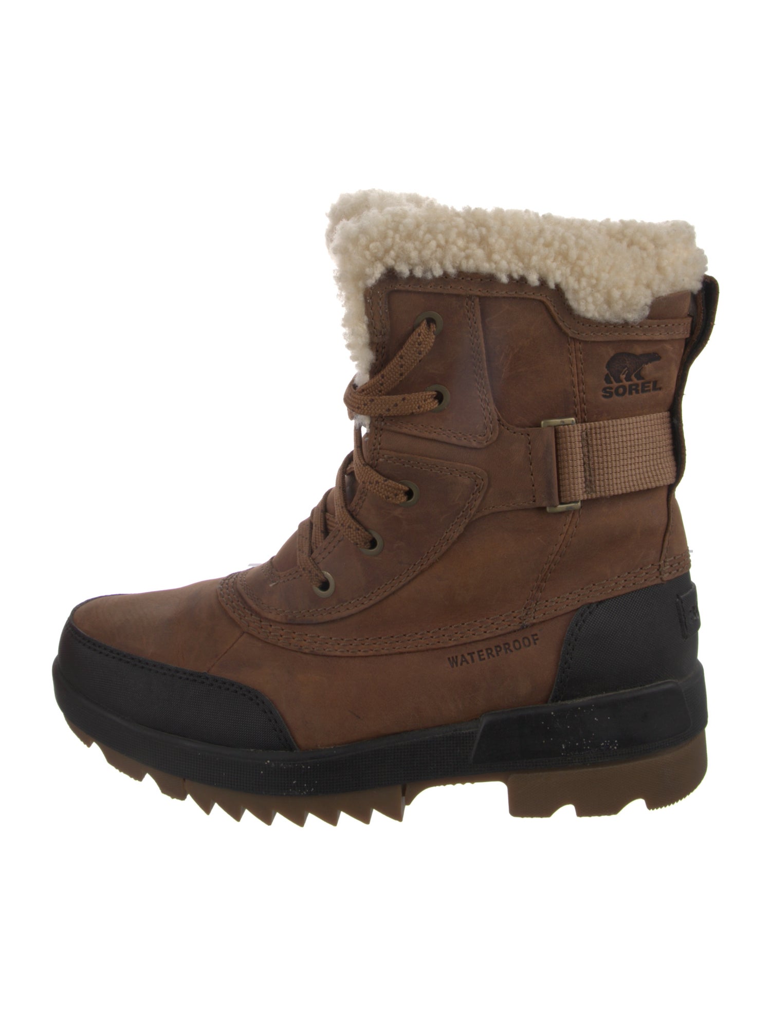 Sorel Leather Colorblock Pattern Lace-Up Boots