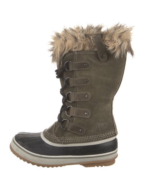 Sorel Suede Fur Trim Lace-Up Boots