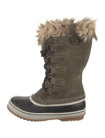 Sorel Boots Suede Fur Trim Lace-Up US 7 |