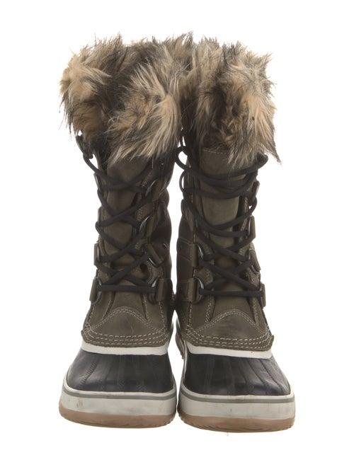 Sorel Suede Fur Trim Lace-Up Boots