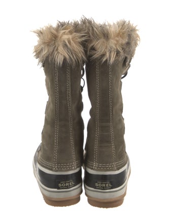 Sorel Suede Fur Trim Lace-Up Boots