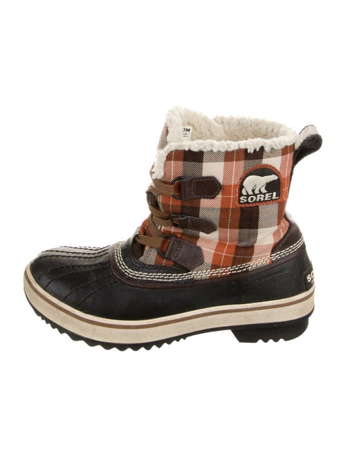 Sorel Canvas Plaid Print Lace-Up Boots