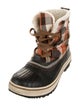 Sorel Canvas Plaid Print Lace-Up Boots