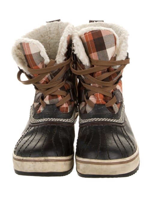 Sorel Canvas Plaid Print Lace-Up Boots