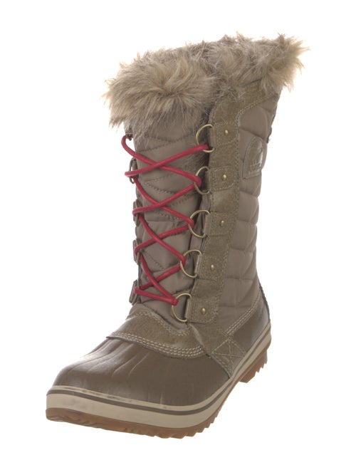 Sorel Nylon Fur Trim Lace-Up Boots