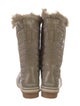 Sorel Nylon Fur Trim Lace-Up Boots