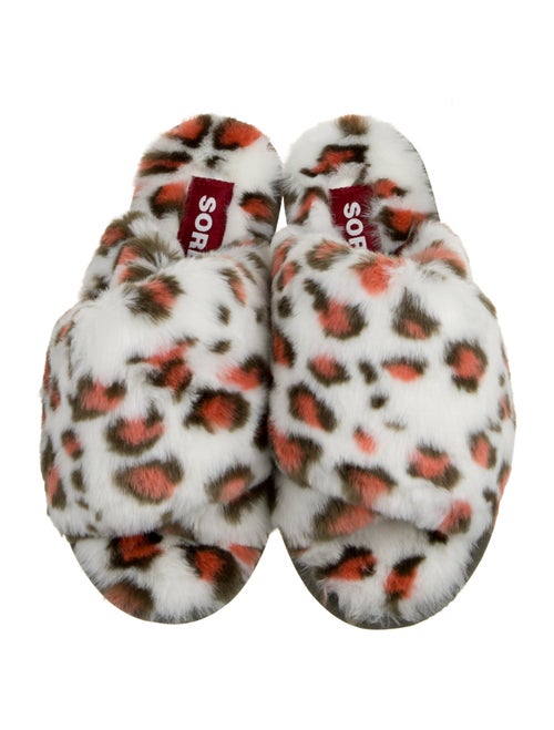 Sorel Faux Fur Animal Print Slides