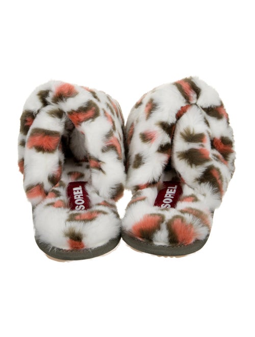 Sorel Faux Fur Animal Print Slides