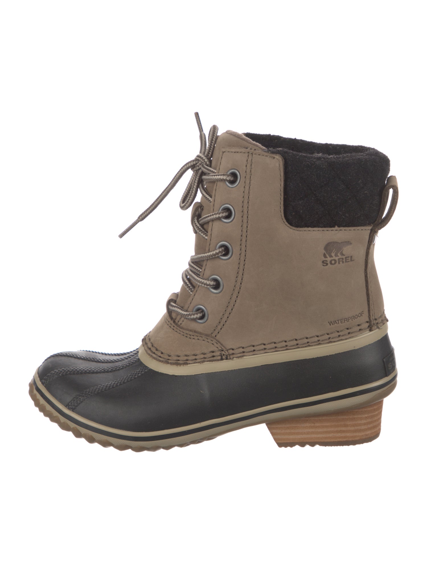 Sorel Suede Colorblock Pattern Lace-Up Boots