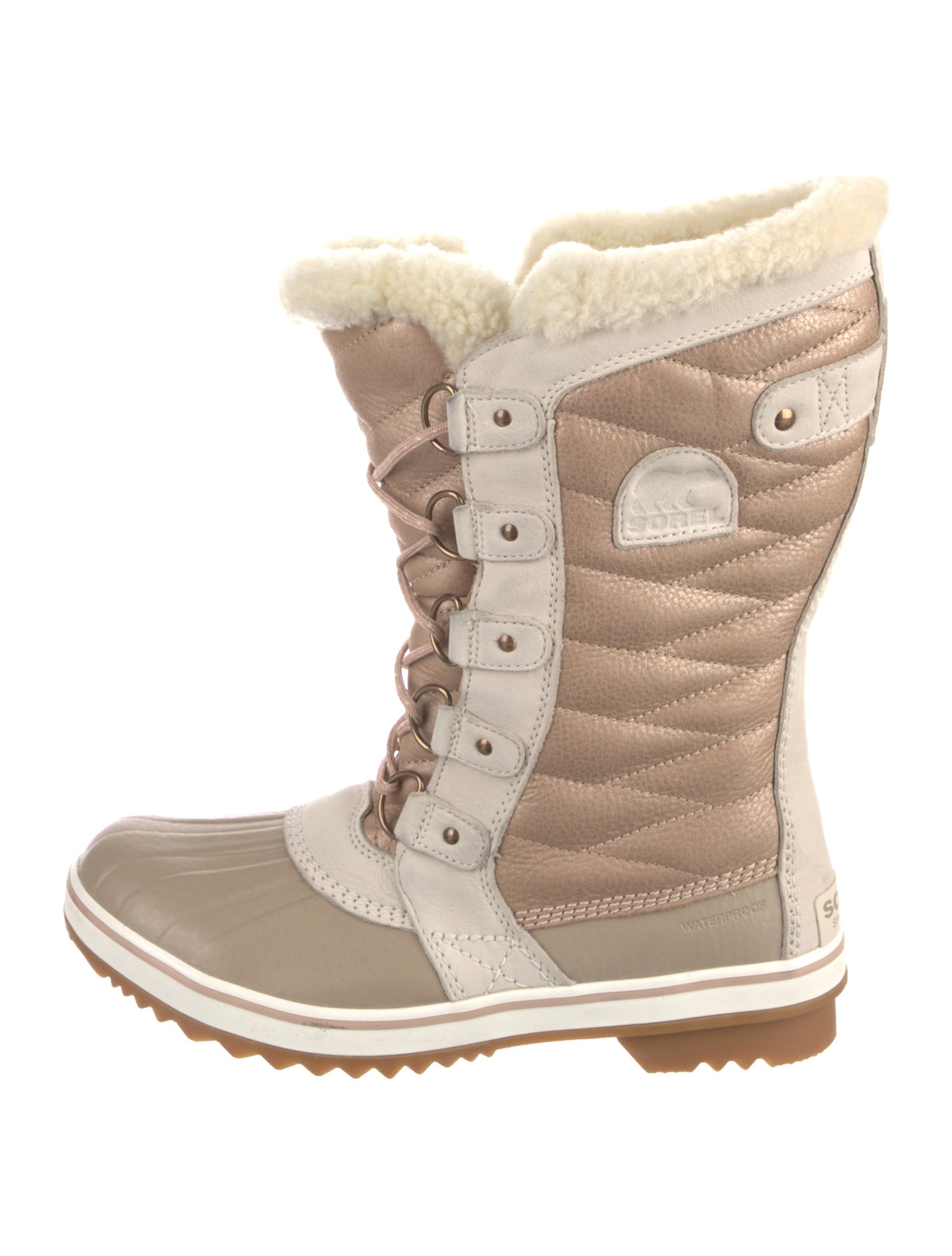 Sorel Leather Faux Fur Trim Lace-Up Boots