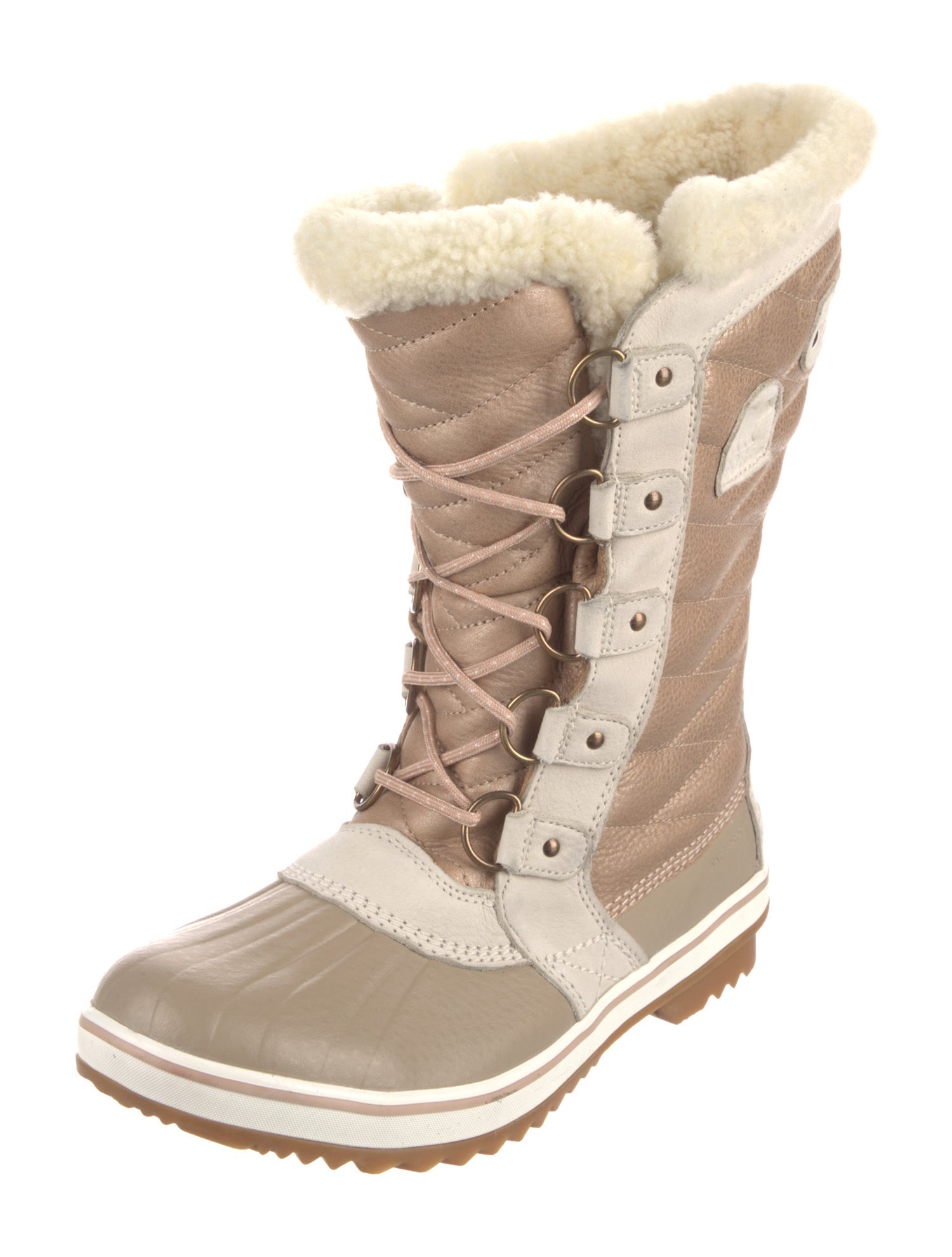Sorel Leather Faux Fur Trim Lace-Up Boots