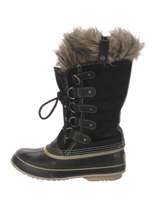 Sorel Suede Fur Trim Lace-Up Boots