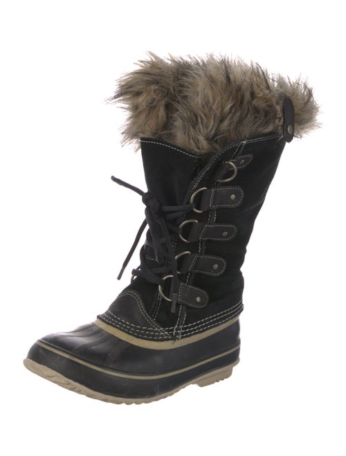 Sorel Suede Fur Trim Lace-Up Boots