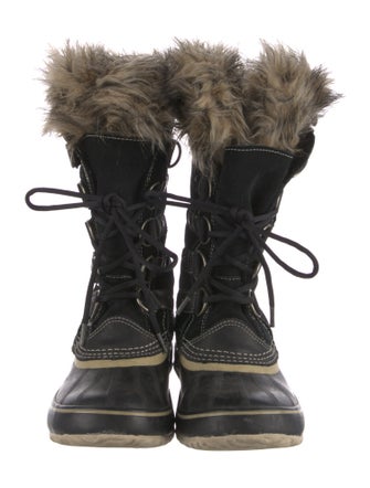 Sorel Suede Fur Trim Lace-Up Boots