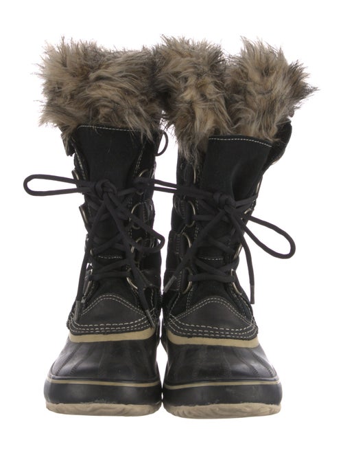 Sorel Suede Fur Trim Lace-Up Boots