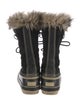 Sorel Suede Fur Trim Lace-Up Boots