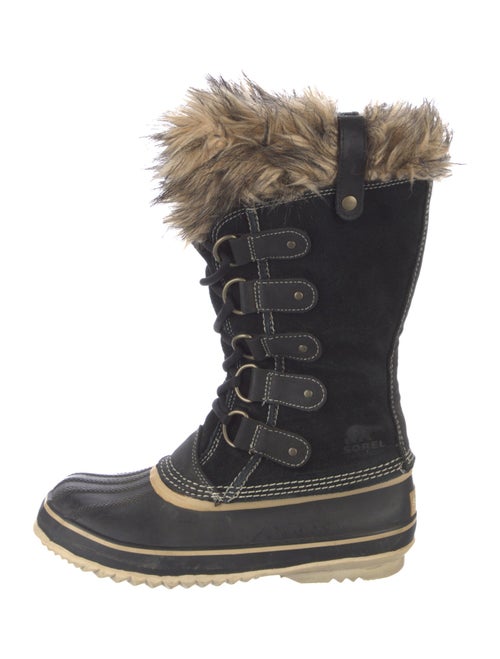 Sorel Suede Fur Trim Lace-Up Boots