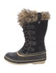 Sorel Suede Fur Trim Lace-Up Boots