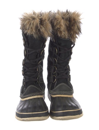 Sorel Suede Fur Trim Lace-Up Boots