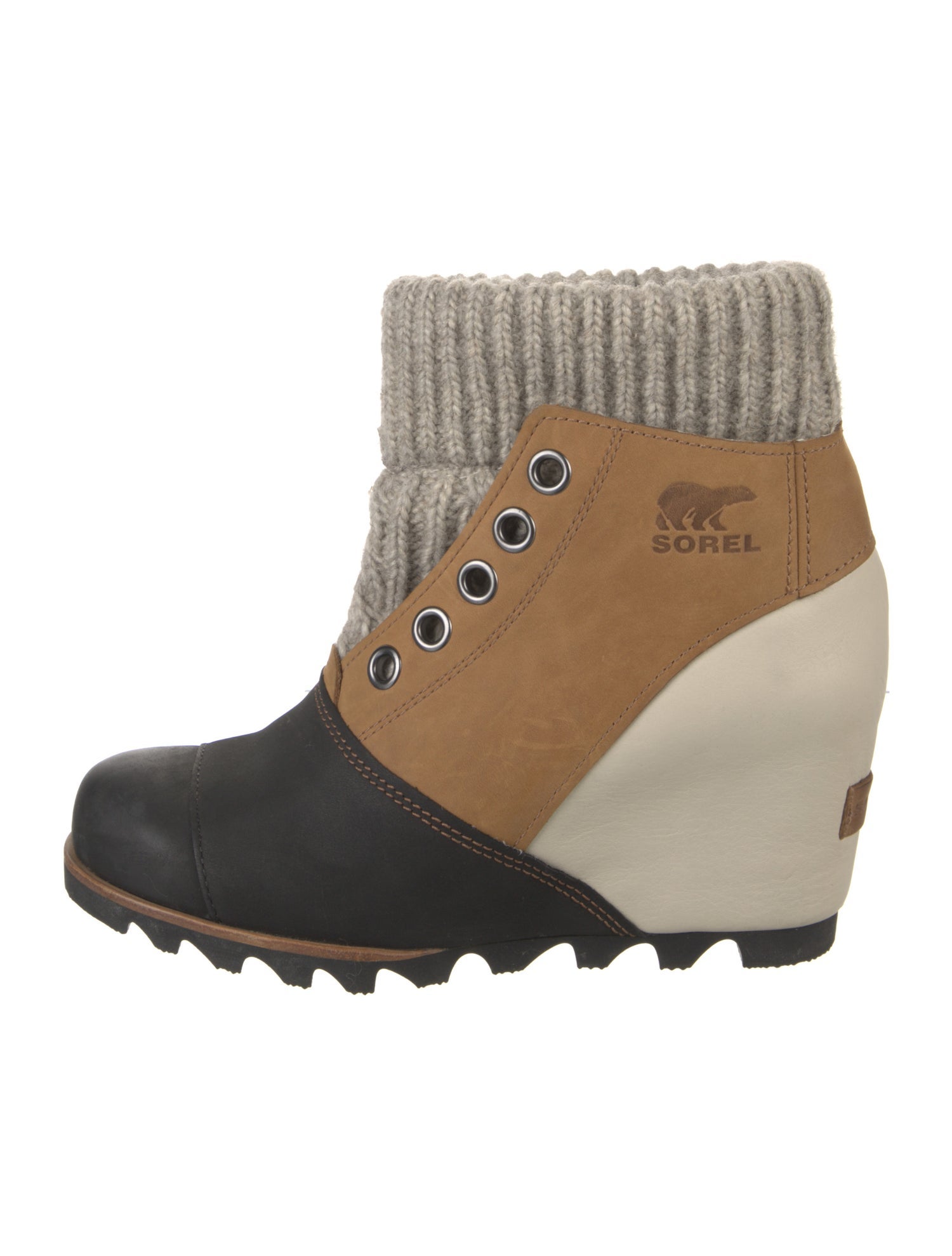 Sorel Suede Colorblock Pattern Lace-Up Boots