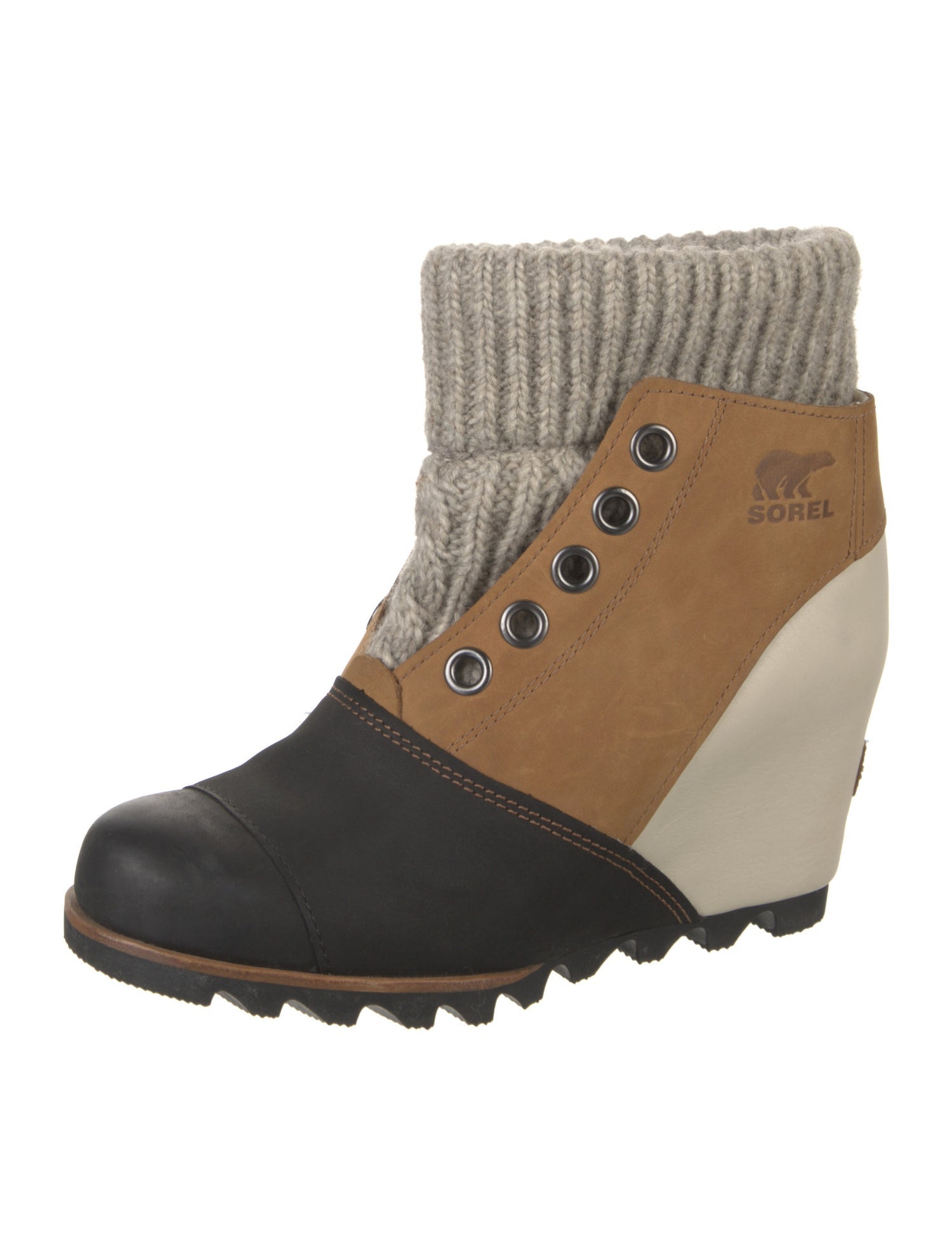 Sorel Suede Colorblock Pattern Lace-Up Boots