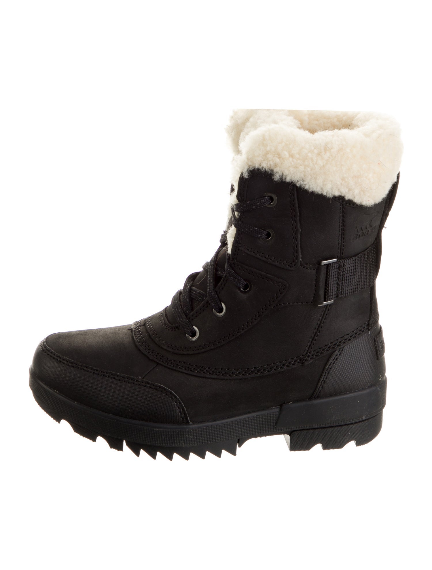 Sorel Leather Colorblock Pattern Combat Boots