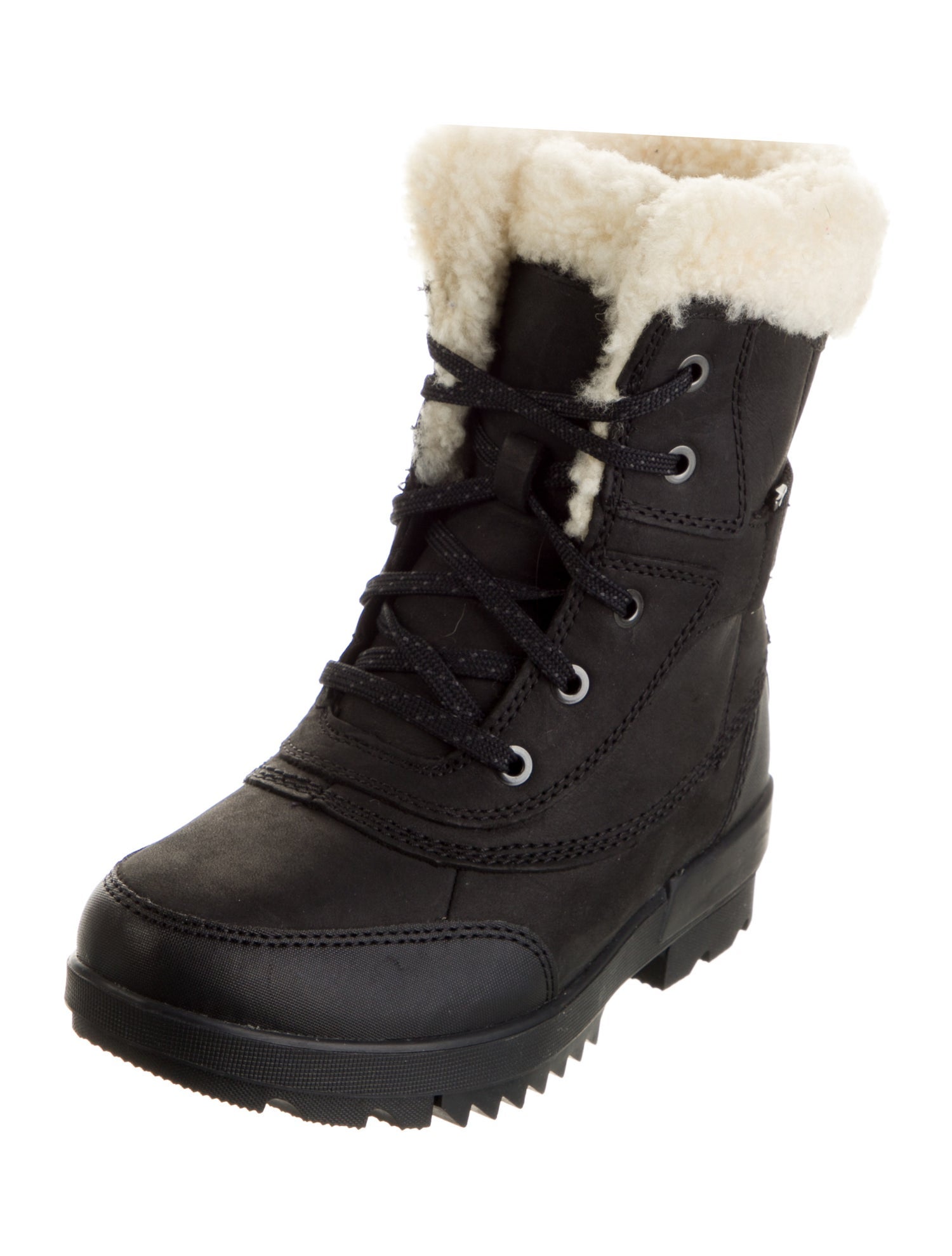 Sorel Leather Colorblock Pattern Combat Boots