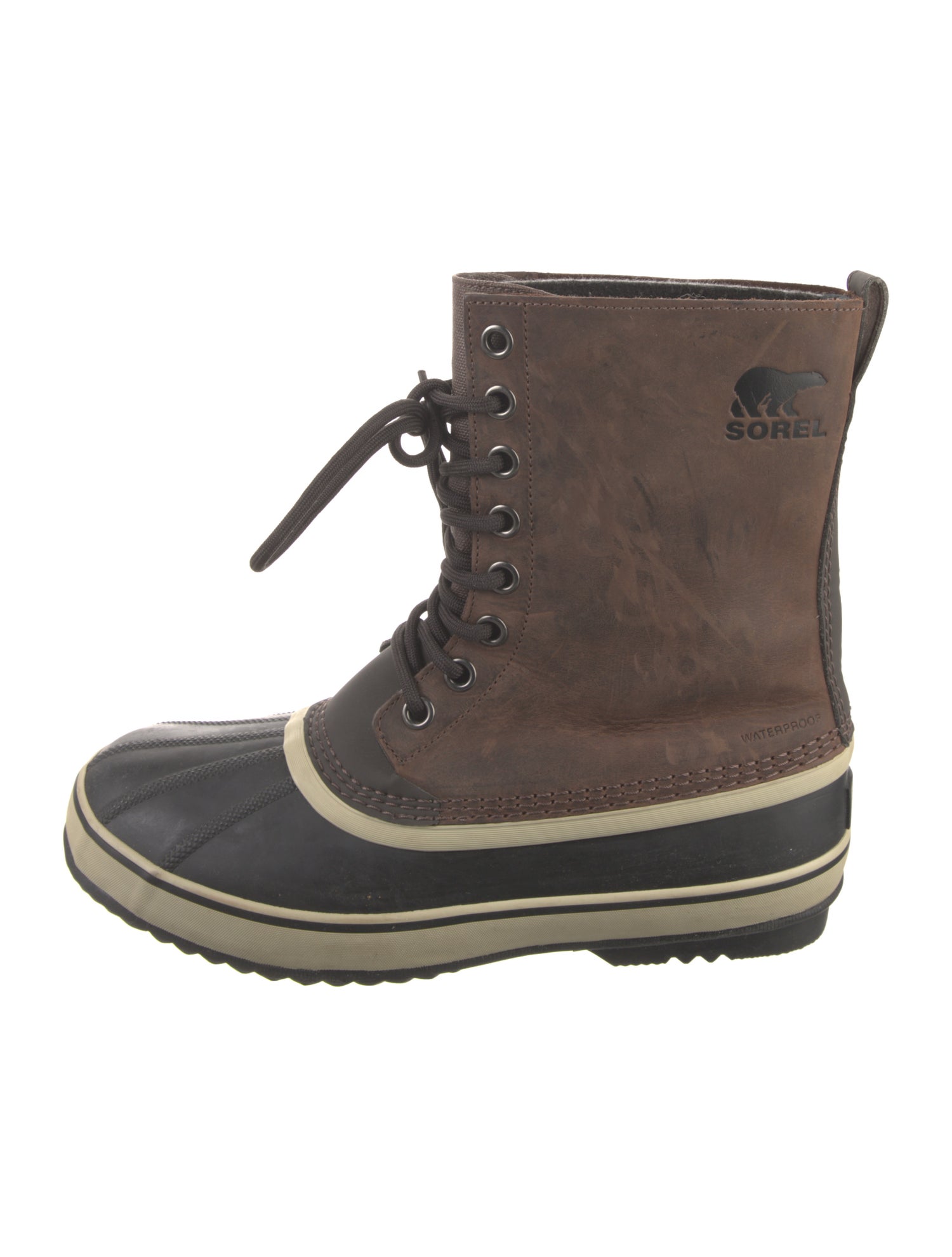 Sorel Leather Colorblock Pattern Lace-Up Boots