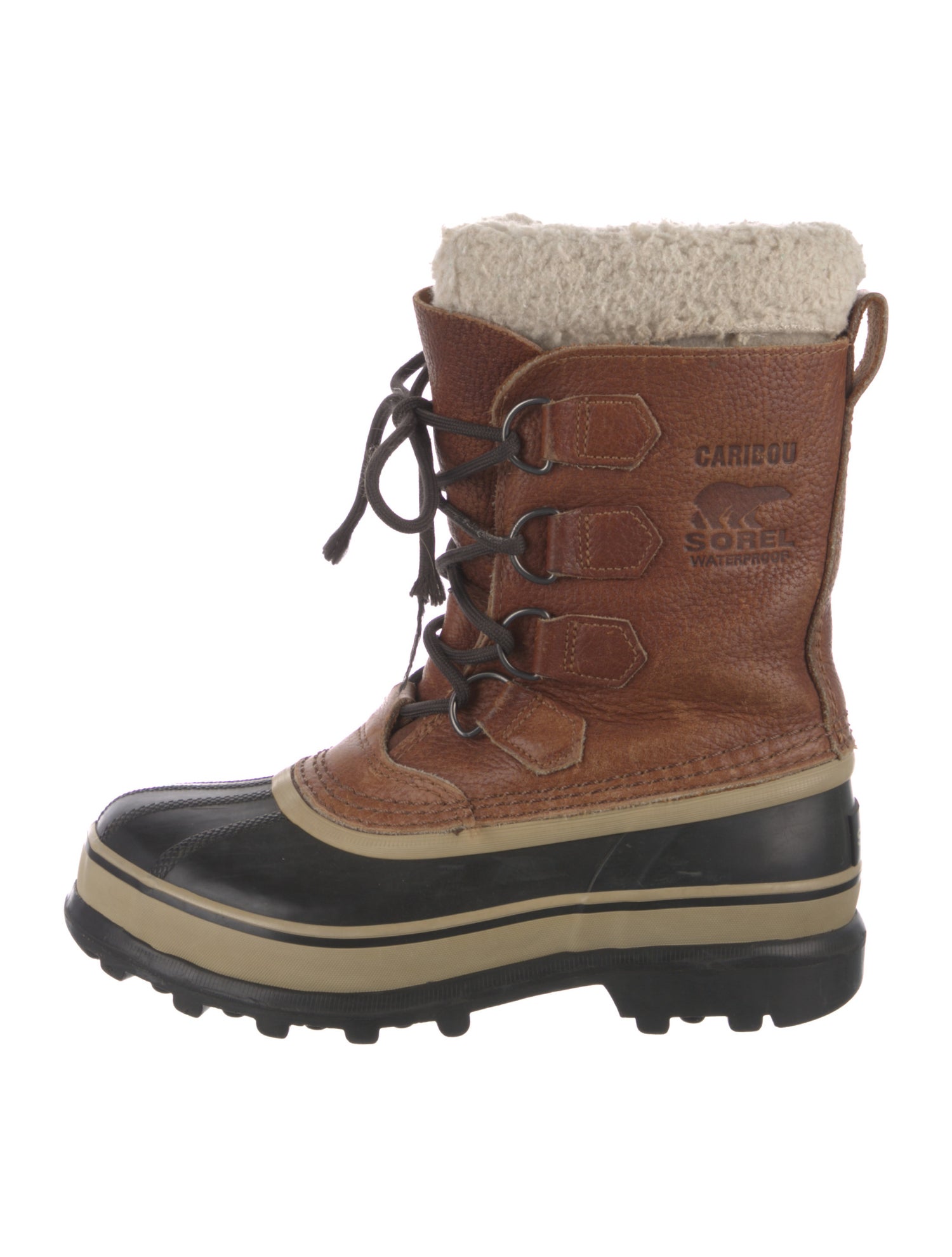 Sorel Leather Colorblock Pattern Lace-Up Boots