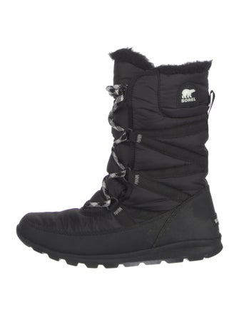 Sorel Nylon Faux Fur Trim Combat Boots